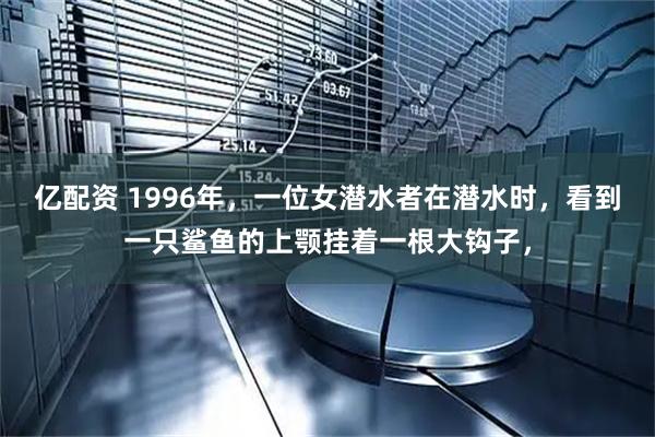 亿配资 1996年，一位女潜水者在潜水时，看到一只鲨鱼的上颚挂着一根大钩子，